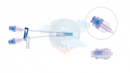 Линии инфузионные Safe Conekt - Duo на два подключения через луер-лок клапан – внутренний диаметр 1 мм, внешний диаметр 2 мм, длиной 12 см. (75 шт/уп.)